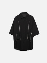 Dark Personalized Zipper Patchwork Shirt