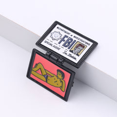 Pin divertido de dibujos animados con permiso de trabajo del FBI