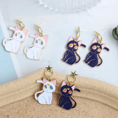 Kawaii Star Moon Cat Earrings