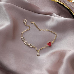 Pulsera de corazón rojo dulce