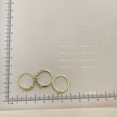 Juego de 3 anillos abiertos con corazón de circón