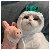 Linda sudadera con capucha de polar para mascotas