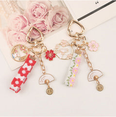 Lindo llavero de abanico de conejo