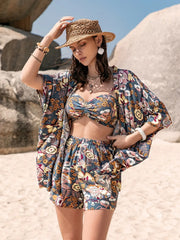 Bra, Cover-Up and Shorts Set