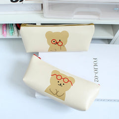 Estuche para lápices con forma de oso de gafas