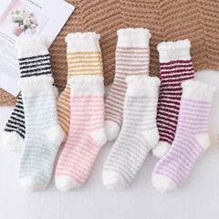 Bodensocken mit Blasen-Mundmuster und Streifen