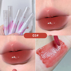 Brillo labial de oso mariposa con burbujas de perla