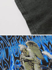 Angel Crushes The Lock Earth Cotton Washed Graphic Tee
