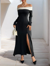 Side Slit Off-Shoulder Maxi Dress