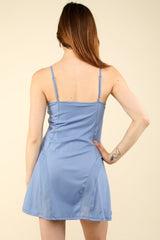 Mesh Detail Tennis Dress with Shorts Inside