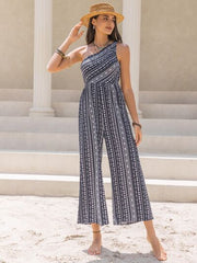Single Shoulder Sleeveless Jumpsuit