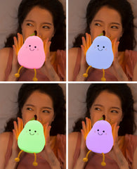 Lámpara de noche de pera de dibujos animados kawaii