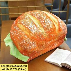 Cojín de hamburguesa con forma de pan kawaii