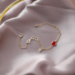 Pulsera de corazón rojo dulce