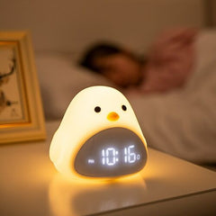 Reloj despertador con luz nocturna y bonito pájaro