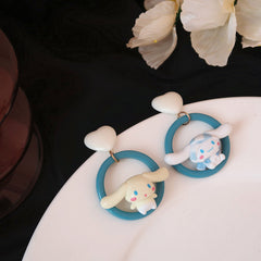 Pendientes retro de corazón lindo