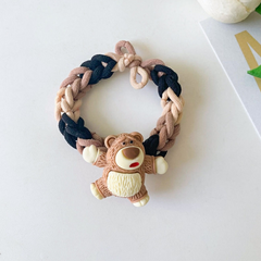 Pulsera trenzada hecha a mano con forma de oso kawaii