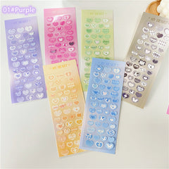 Pegatina de corazón con degradado retro kawaii