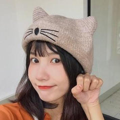 Sweet Kawaii Cat Ear Beret Hat