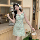 Vestido ajustado estilo cottagecore Lotus Rose Garden