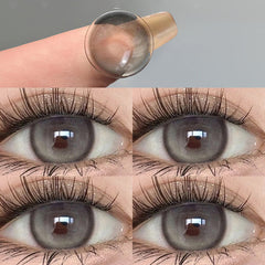 Hochglänzende cremegraue Kontaktlinsen