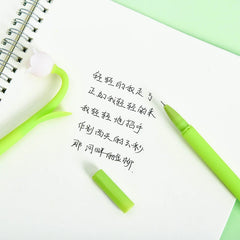 Bolígrafo de gel creativo con diseño de orquídea y campana (2 unidades)