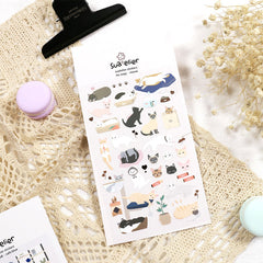 Pegatina de gato de Suatelier