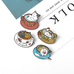Coffee Cat Pins