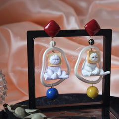 Lindos pendientes exagerados de gato