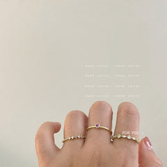 Juego de 3 anillos abiertos con corazón de circón