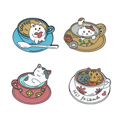 Coffee Cat Pins
