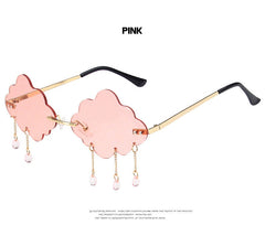 Gafas de sol con forma de nube de caramelo y gotas de agua