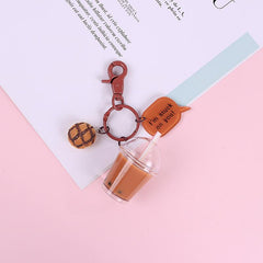 Llavero de té con leche kawaii