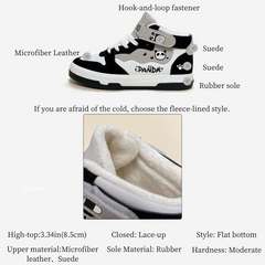 Lindos zapatos de skate casuales de caña alta con diseño de panda