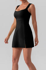 Square Neck Sleeveless Mini Active Dress