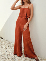 Swiss Dot Layered Cami and Pants Set