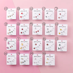 Combinación de pendientes de fruta con circonitas