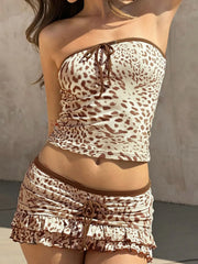 Strapless Top and Skirt Two-Piece Set