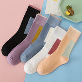 Color Block Plaid Socks