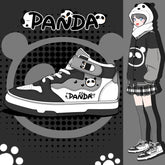 Lindos zapatos de skate casuales de caña alta con diseño de panda