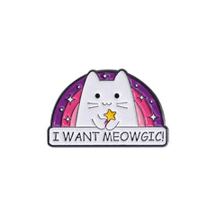 Pines de gato arcoíris de dibujos animados