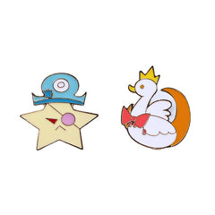 Lindos pines de dibujos animados de cisne con corona