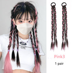 Pelucas trenzadas teñidas lindas * 1 par