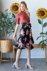 Floral Wrap Ruffle Hem Dress