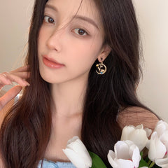 Pendientes de conejo de luna de meteorito