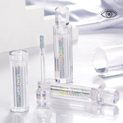 Máscara de pestañas con copos de nieve brillantes y diamantes