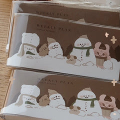 Planificador semanal Tongzi con un lindo muñeco de nieve