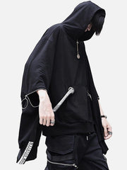 Function Dark Ribbons Zipper Hoodie