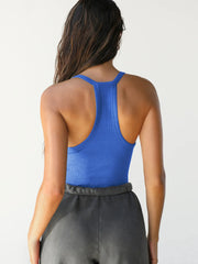 Ribbed V-Neck Halter Tank Top