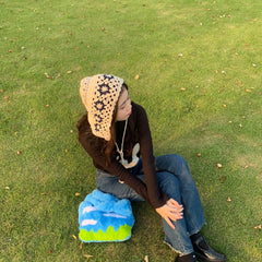 Precioso bolso de peluche con forma de nube de colores (diseño original)